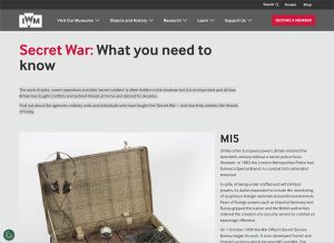 The Imperial War Museum: Secret War digitised archives and documentation